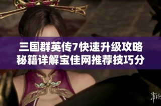 三国群英传7快速升级攻略秘籍详解宝佳网推荐技巧分享