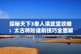探秘天下3单人演武堂攻略：太古将阶速刷技巧全面解析与心得分享