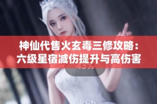 神仙代售火玄毒三修攻略：六级星宿减伤提升与高伤害解析