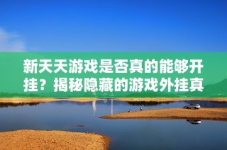 新天天游戏是否真的能够开挂？揭秘隐藏的游戏外挂真相