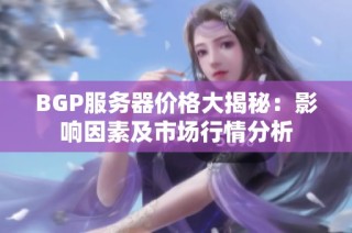 BGP服务器价格大揭秘：影响因素及市场行情分析