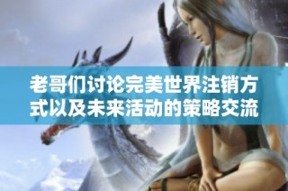 老哥们讨论完美世界注销方式以及未来活动的策略交流