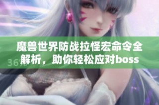 魔兽世界防战拉怪宏命令全解析，助你轻松应对boss挑战