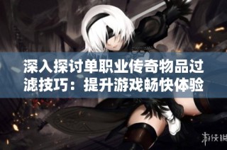 深入探讨单职业传奇物品过滤技巧：提升游戏畅快体验的必备工具