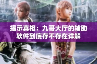 揭示真相：九哥大厅的辅助软件到底存不存在详解