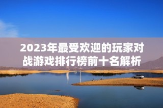 2023年最受欢迎的玩家对战游戏排行榜前十名解析