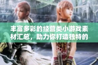 丰富多彩的经营类小游戏素材汇总，助力你打造独特的游戏体验与创意设计