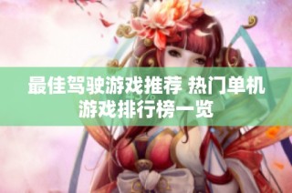 最佳驾驶游戏推荐 热门单机游戏排行榜一览