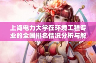 上海电力大学在环境工程专业的全国排名情况分析与解读