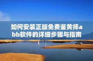 如何安装正版免费鉴黄师abb软件的详细步骤与指南