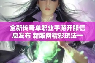 全新传奇单职业手游开服信息发布 新服网精彩玩法一览