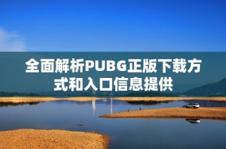 全面解析PUBG正版下载方式和入口信息提供