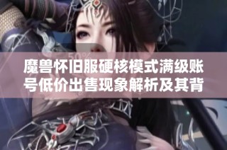 魔兽怀旧服硬核模式满级账号低价出售现象解析及其背后原因探讨