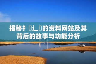 揭秘扌喿辶畐的资料网站及其背后的故事与功能分析