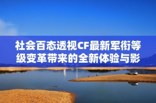 社会百态透视CF最新军衔等级变革带来的全新体验与影响