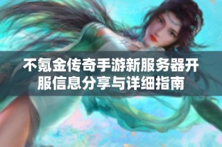 不氪金传奇手游新服务器开服信息分享与详细指南
