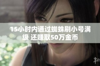 15小时内通过蜘蛛刷小号满级 还赚取50万金币