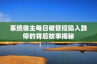 系统宿主每日被管控陷入跌停的背后故事揭秘