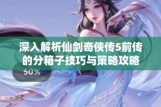 深入解析仙剑奇侠传5前传的分箱子技巧与策略攻略