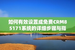 如何有效设置成免费CRM85171系统的详细步骤与指南