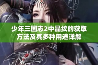 少年三国志2中晶纹的获取方法及其多种用途详解
