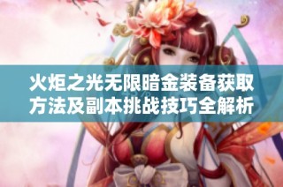 火炬之光无限暗金装备获取方法及副本挑战技巧全解析