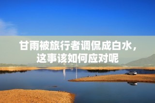 甘雨被旅行者调侃成白水，这事该如何应对呢