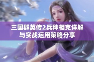 三国群英传2兵种相克详解与实战运用策略分享