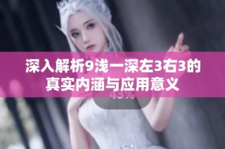 深入解析9浅一深左3右3的真实内涵与应用意义