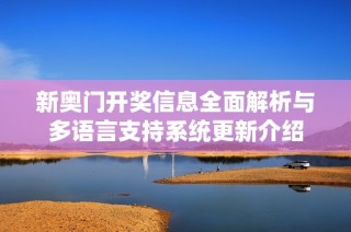 新奥门开奖信息全面解析与多语言支持系统更新介绍