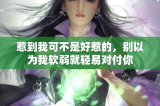 惹到我可不是好惹的，别以为我软弱就轻易对付你