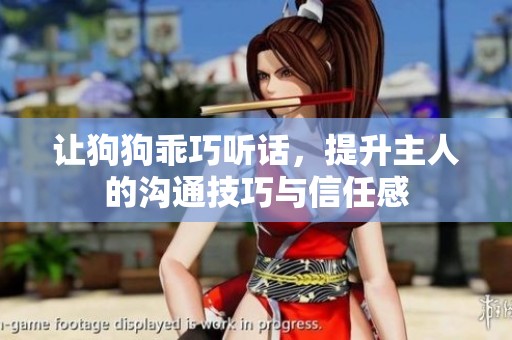 让狗狗乖巧听话，提升主人的沟通技巧与信任感