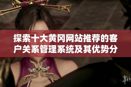 探索十大黄冈网站推荐的客户关系管理系统及其优势分析