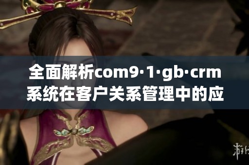 全面解析com9·1·gb·crm系统在客户关系管理中的应用和优势