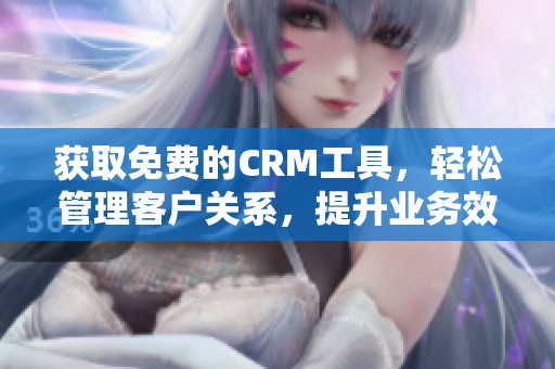 获取免费的CRM工具，轻松管理客户关系，提升业务效率的最佳选择