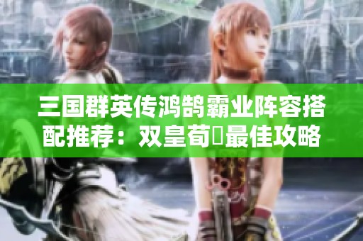 三国群英传鸿鹄霸业阵容搭配推荐：双皇荀彧最佳攻略解析
