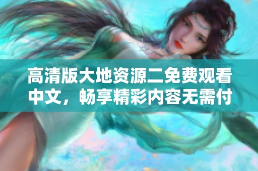 高清版大地资源二免费观看中文，畅享精彩内容无需付费的最佳选择