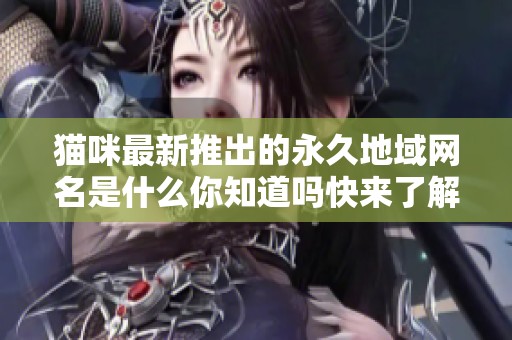 猫咪最新推出的永久地域网名是什么你知道吗快来了解一下吧