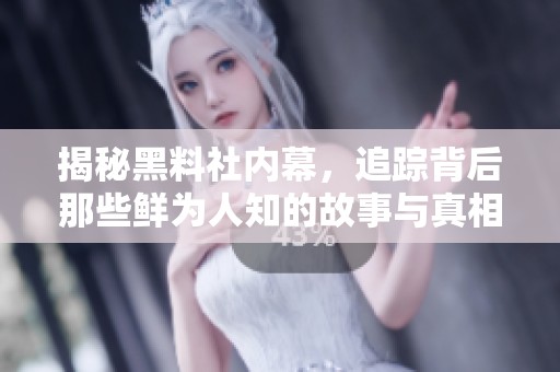 揭秘黑料社内幕，追踪背后那些鲜为人知的故事与真相