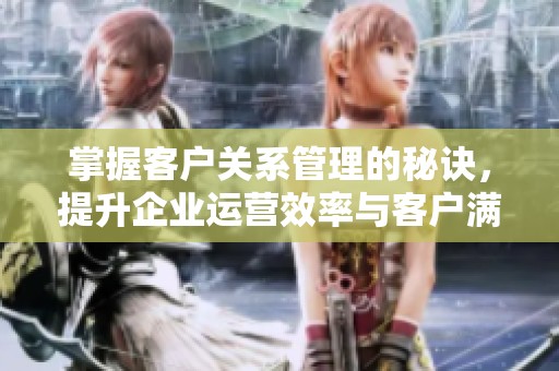 掌握客户关系管理的秘诀，提升企业运营效率与客户满意度
