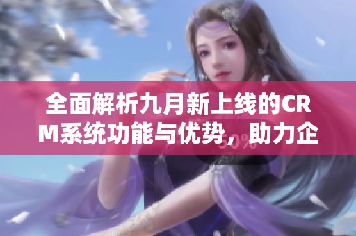 全面解析九月新上线的CRM系统功能与优势，助力企业管理客户关系