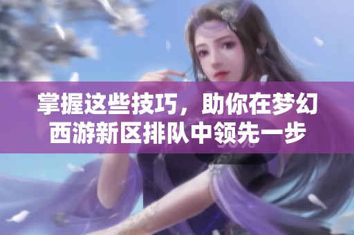掌握这些技巧，助你在梦幻西游新区排队中领先一步