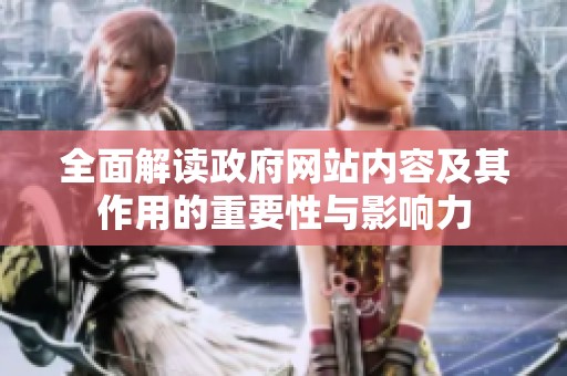 全面解读政府网站内容及其作用的重要性与影响力