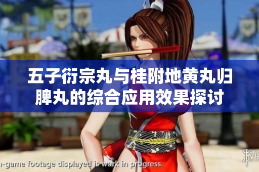 五子衍宗丸与桂附地黄丸归脾丸的综合应用效果探讨