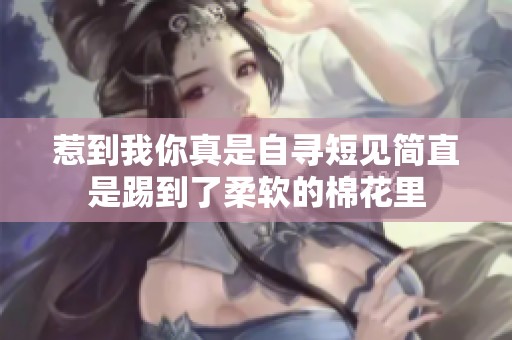 惹到我你真是自寻短见简直是踢到了柔软的棉花里