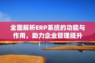 全面解析ERP系统的功能与作用，助力企业管理提升
