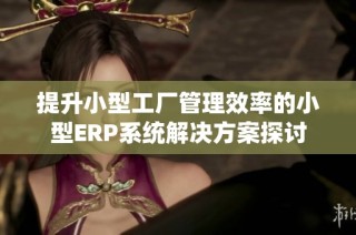 提升小型工厂管理效率的小型ERP系统解决方案探讨
