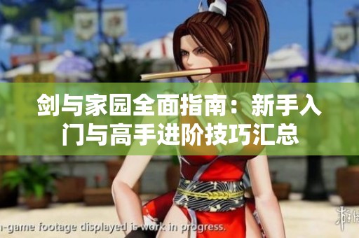 剑与家园全面指南：新手入门与高手进阶技巧汇总