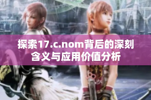 探索17.c.nom背后的深刻含义与应用价值分析