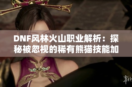 DNF风林火山职业解析：探秘被忽视的稀有熊猫技能加点秘诀